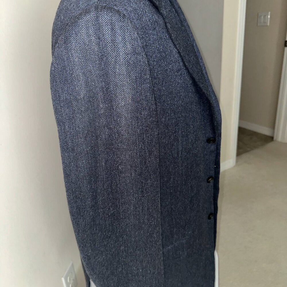 HICKEY FREEMAN Heather Blue / Grey Herringbone Sport Coat for Neiman Marcus - Picture 3 of 7